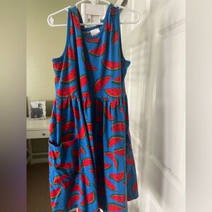 Hanna Andersson Blue Dress with Watermelon Print